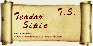 Teodor Šipić vizit kartica